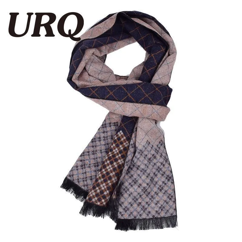 Man Checked Winter Scarves Fashion Style Long Kaschmirschal Soft Warm Wraps Casual Style