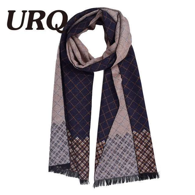 Man Checked Winter Scarves Fashion Style Long Kaschmirschal Soft Warm Wraps Casual Style
