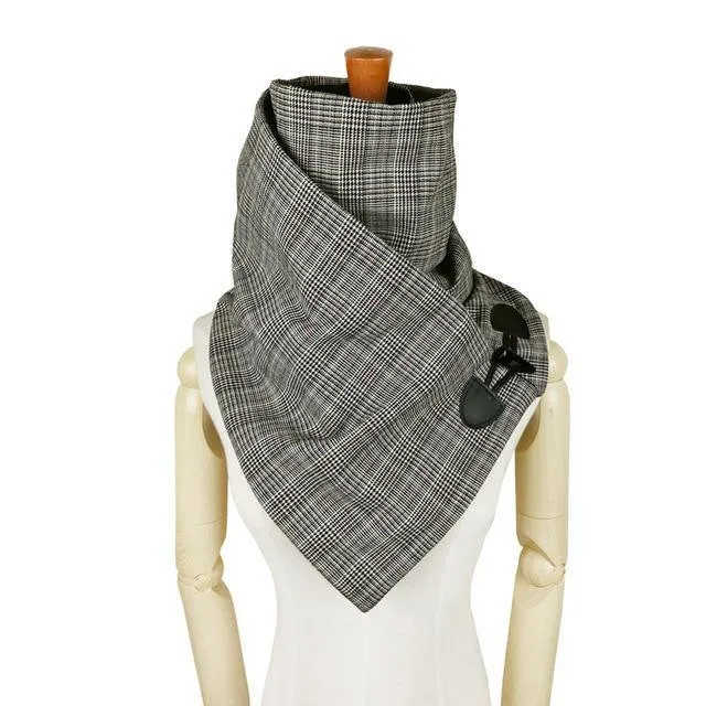 Wolle Winter Damen Herren Schal Mode Schal Halstuch Schals Wickelschal Unisex Schal Horn Knebelverschluss