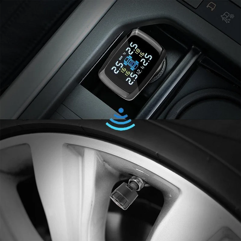 Reifendrucküberwachungssystem, Zigarettenanzünder, digitales LCD-Display, automatische Sicherheitsalarmsysteme, Reifendruck