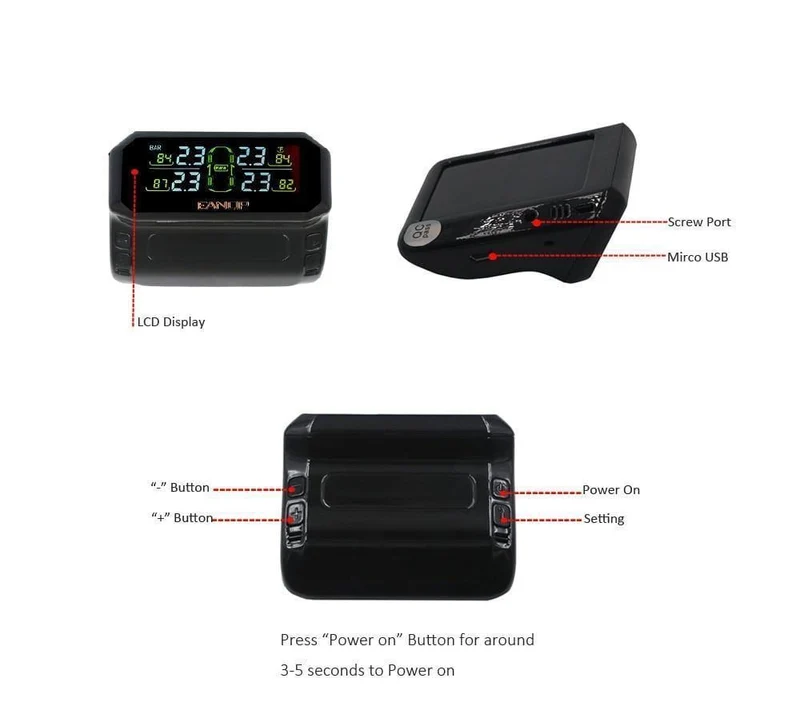 S600 Solar TPMS Reifendruckkontrollsystem Auto Windschutzscheibe Drahtloser Reifendruckalarm Externer/interner Sensor