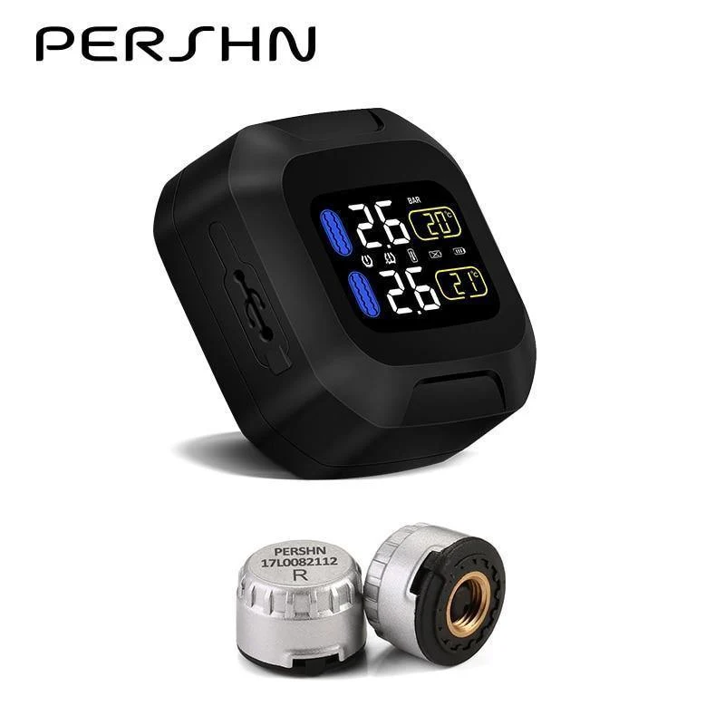 M3 Drahtloses TPMS-Reifendrucküberwachungssystem für Motorräder TPMS-Reifendrucksensor für Motorräder Universelle externe 2-Sensoren
