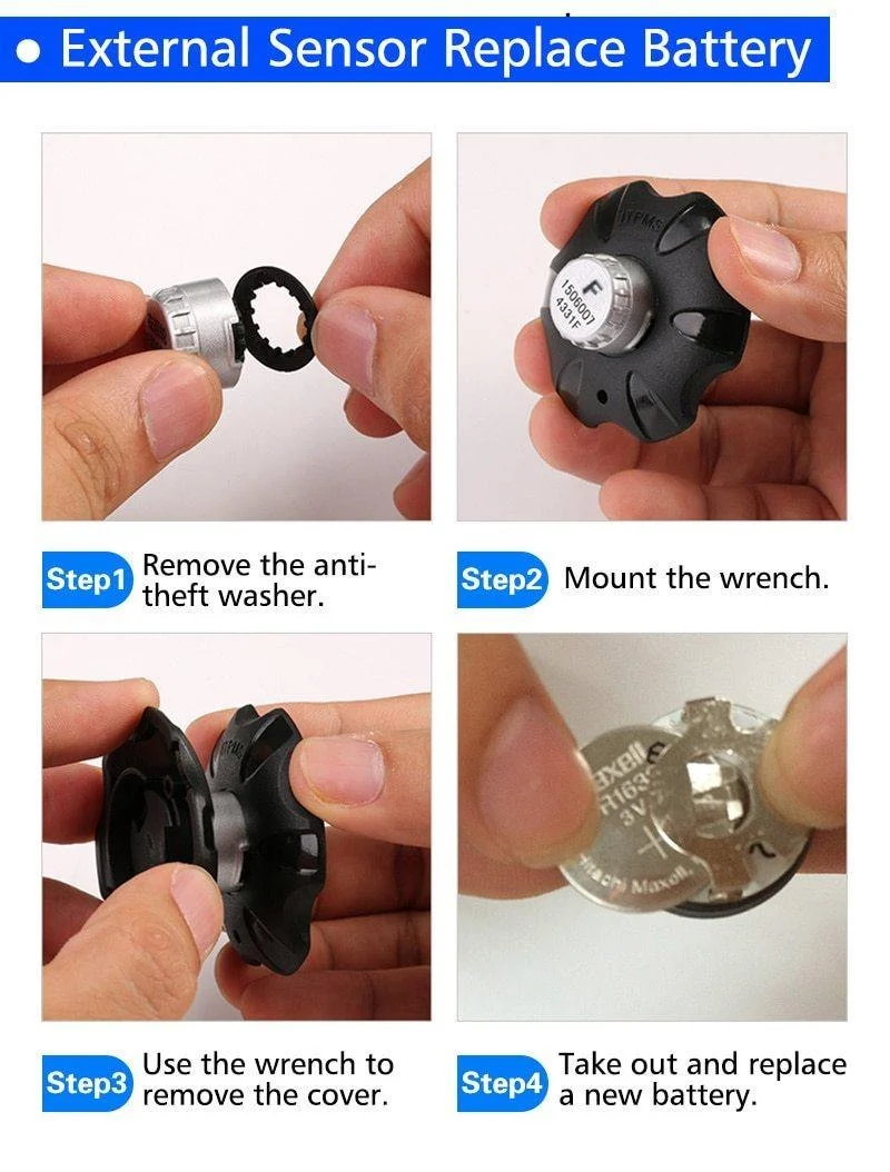 M3 Drahtloses TPMS-Reifendrucküberwachungssystem für Motorräder TPMS-Reifendrucksensor für Motorräder Universelle externe 2-Sensoren