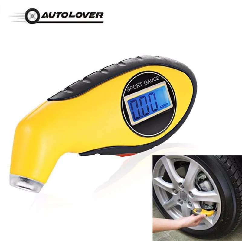 Auto-Auto-Messgerät-Tester, Diagnosetool für Fahrsicherheit, Reifendruckmessgerät, Manometer, Barometer, Tester, digitaler LCD-Reifen