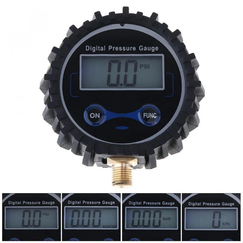Elektronisches digitales Reifen-Reifendruck-Messgerät 0-230PSI Night Vision Metal Connector für Motorrad-Auto-Fahrrad-LKW-Reifen