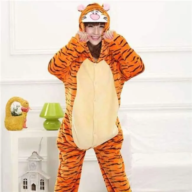 Erwachsene / Kinder Winter Frau ganze Pyjamas Tiere Einhorn Kostüm Phantasie Tier Anime Cosplay Einteiler Overall Halloween Onesie
