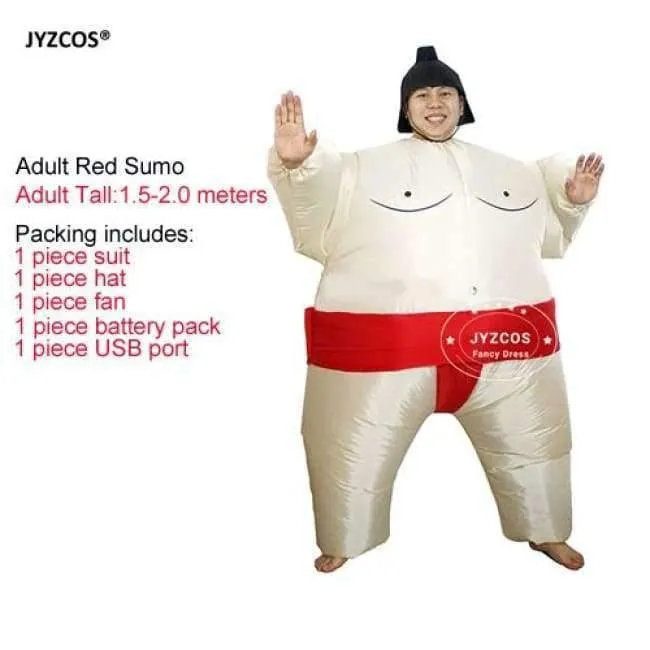 Purim Aufblasbare Sumo Kostüm Anzüge Wrestler Halloween Kostüm für Jungen Mädchen Männer Frauen Erwachsene Kinder Fat Man Airblown Sumo