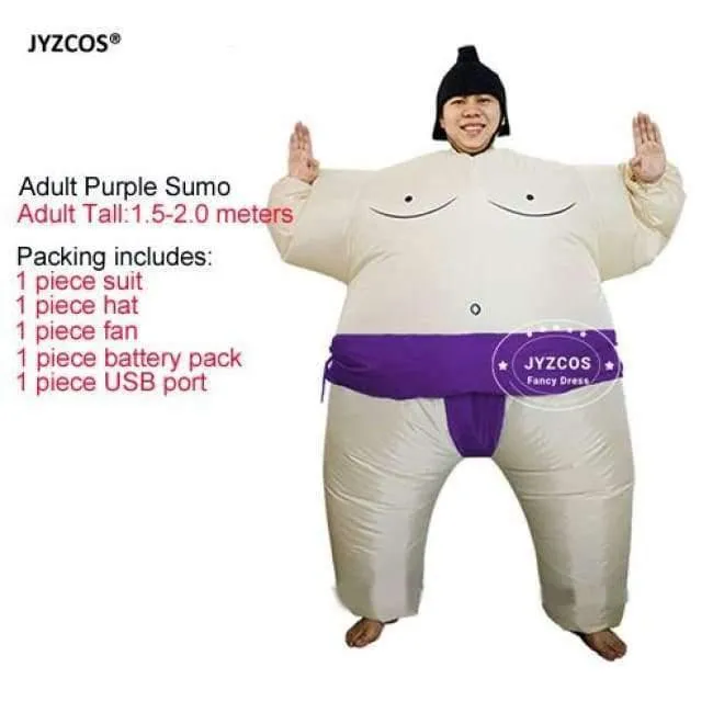 Purim Aufblasbare Sumo Kostüm Anzüge Wrestler Halloween Kostüm für Jungen Mädchen Männer Frauen Erwachsene Kinder Fat Man Airblown Sumo