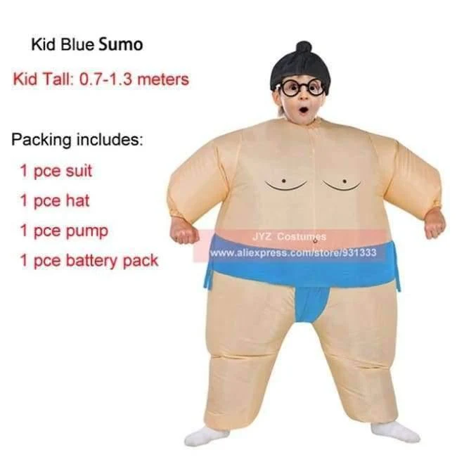 Purim Aufblasbare Sumo Kostüm Anzüge Wrestler Halloween Kostüm für Jungen Mädchen Männer Frauen Erwachsene Kinder Fat Man Airblown Sumo