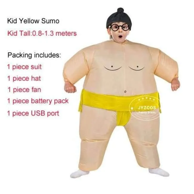 Purim Aufblasbare Sumo Kostüm Anzüge Wrestler Halloween Kostüm für Jungen Mädchen Männer Frauen Erwachsene Kinder Fat Man Airblown Sumo