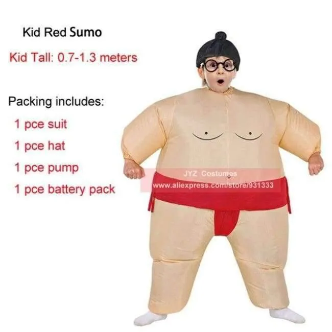 Purim Aufblasbare Sumo Kostüm Anzüge Wrestler Halloween Kostüm für Jungen Mädchen Männer Frauen Erwachsene Kinder Fat Man Airblown Sumo