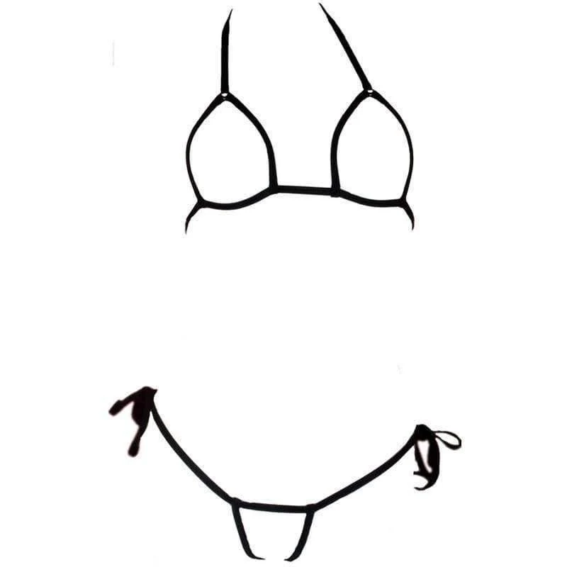 Sexy Bandage Mini Micro Exotic Bikini BH + String Tanga Open Crotch Erotik Dessous Unterwäsche Sets Plus Size
