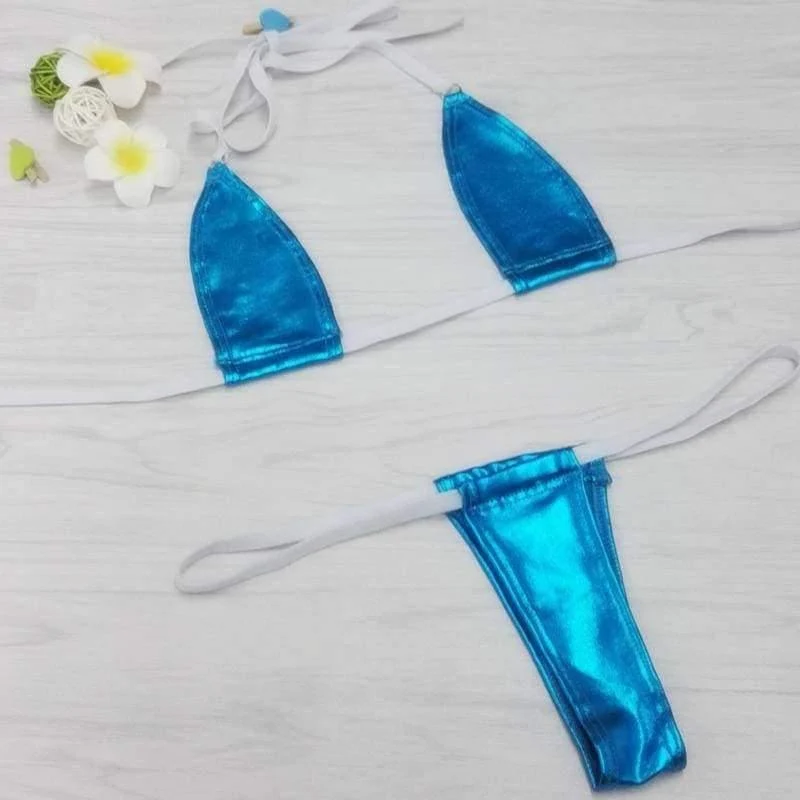 Teardrop Mini Micro Bikini Bademode Set Sexy Frauen Vergoldung Badeanzug Beachwear Exotic Dessous Unterwäsche Plus Size