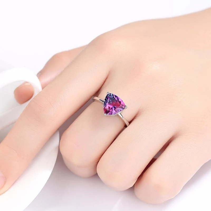 Regenbogen Feuer Mystic Topaz Fingerringe für Frauen Jubiläum Frauen 925 Sterling Silber Ehering