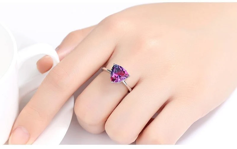Regenbogen Feuer Mystic Topaz Fingerringe für Frauen Jubiläum Frauen 925 Sterling Silber Ehering