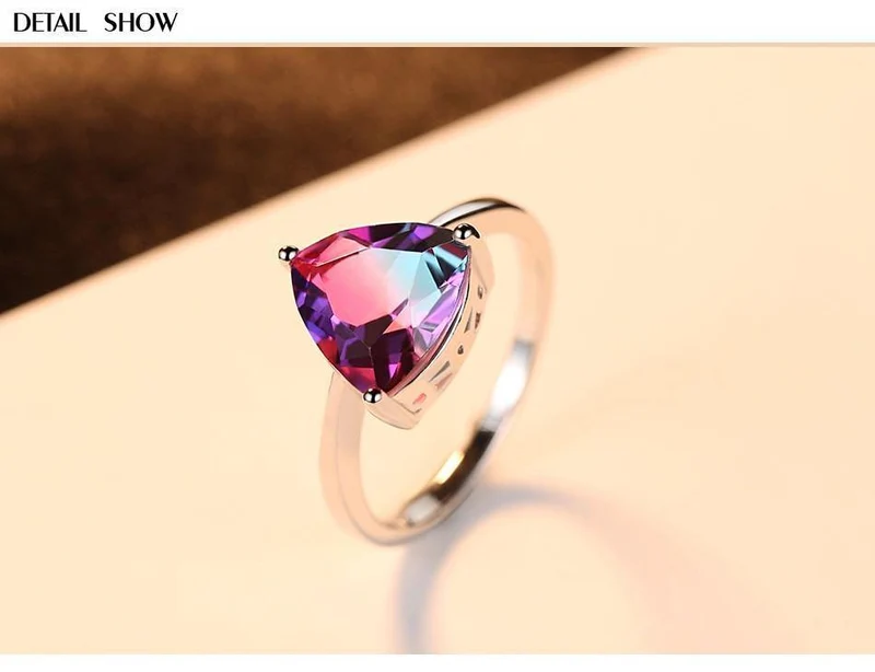 Regenbogen Feuer Mystic Topaz Fingerringe für Frauen Jubiläum Frauen 925 Sterling Silber Ehering