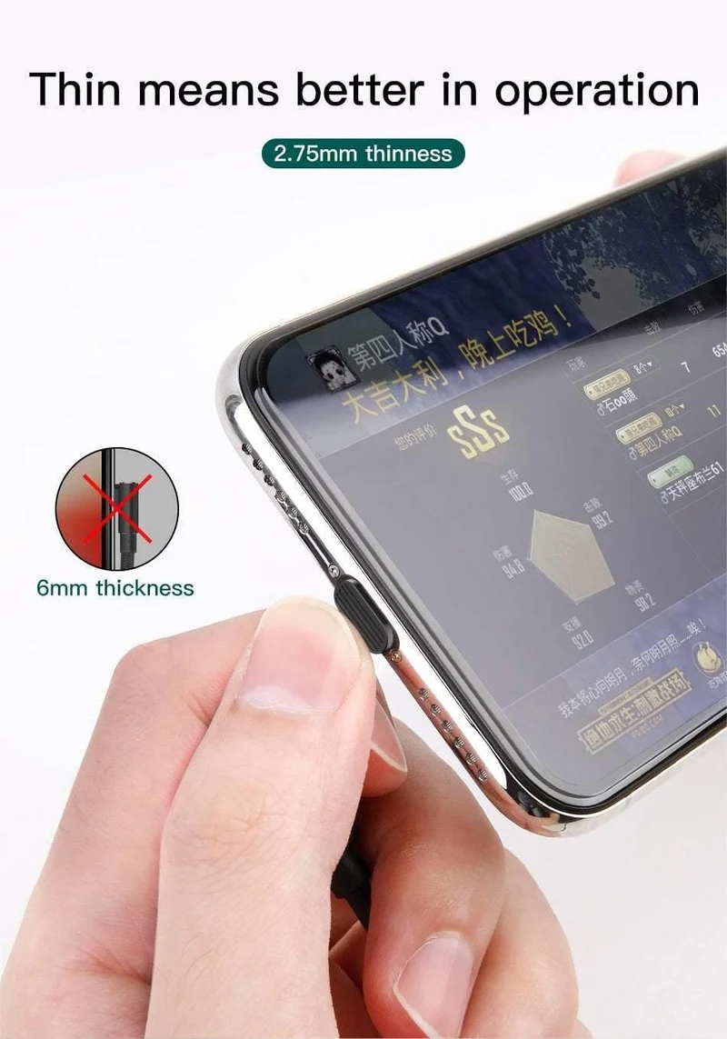 Baseus Gamer USB-Kabel für iPhone Xs Max XR 8 7 Plus Handy-Spiel-Ladekabel, schnelles Aufladen für iPad, Ellenbogenkabel