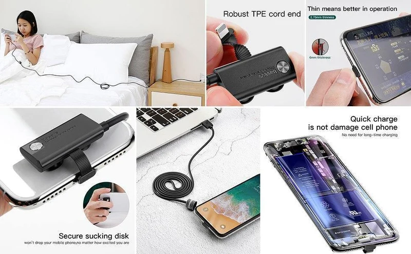 Baseus Gamer USB-Kabel für iPhone Xs Max XR 8 7 Plus Handy-Spiel-Ladekabel, schnelles Aufladen für iPad, Ellenbogenkabel