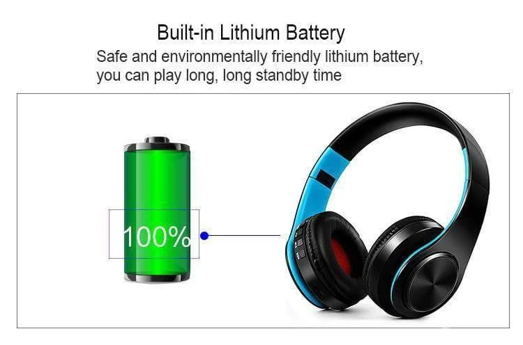 Kabellose Bluetooth-Kopfhörer, Headset, Stereo-Kopfhörer, Ohrhörer mit Mikrofon/TF-Karte für Handy-Musik