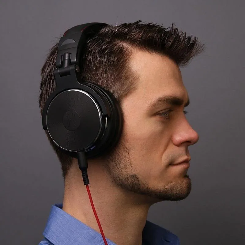 Professionelle Studio Pro DJ-Kopfhörer mit Mikrofon über Ohr, HiFi-Monitore, Musik-Headset-Kopfhörer für Telefon-PC