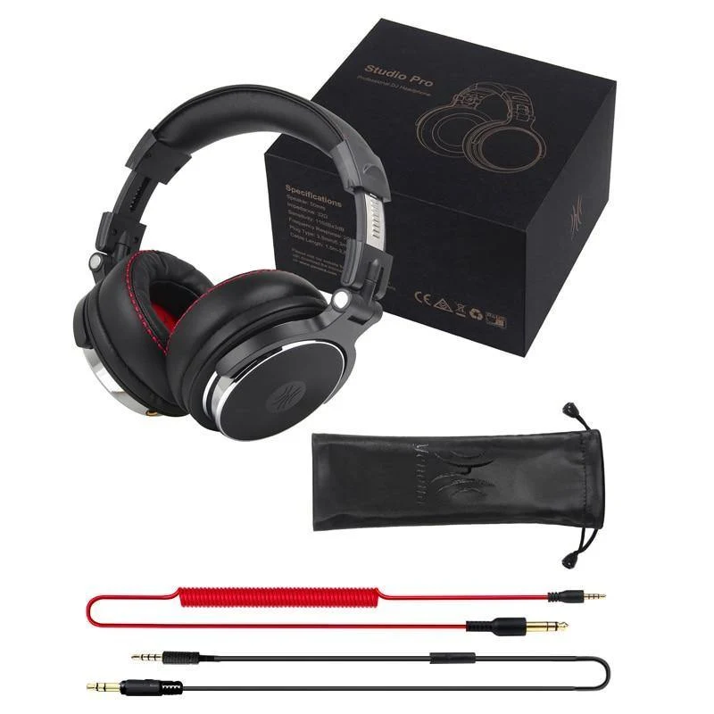 Professionelle Studio Pro DJ-Kopfhörer mit Mikrofon über Ohr, HiFi-Monitore, Musik-Headset-Kopfhörer für Telefon-PC