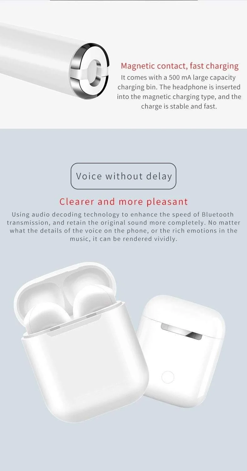 Kopfhörer Mini Tws i10 Kopfhörer Neueste Bt 5.0 True Wireless Earbuds 4 Stunden lange Arbeitsspielzeit