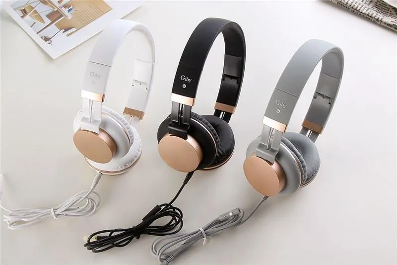 Kabelgebundene Kopfhörer mit Mikrofon, tragbar, faltbar, On-Ear-Headset mit Mikrofon für Telefone, Xiaomi, PC, MP3, Mädchen