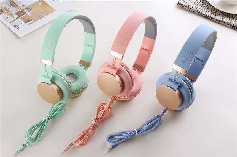 Kabelgebundene Kopfhörer mit Mikrofon, tragbar, faltbar, On-Ear-Headset mit Mikrofon für Telefone, Xiaomi, PC, MP3, Mädchen