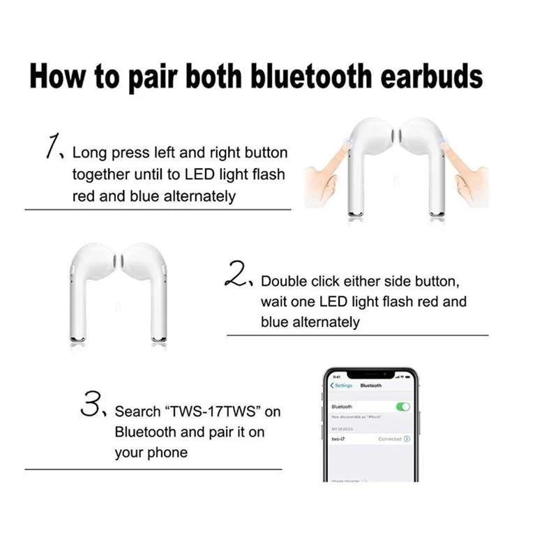 Mini I7S Bluetooth-Kopfhörer TWS-Funkkopfhörer Air Pods In Ear Earbuds Sport-Headset Stereo Für Apple iPhone Xiaomi
