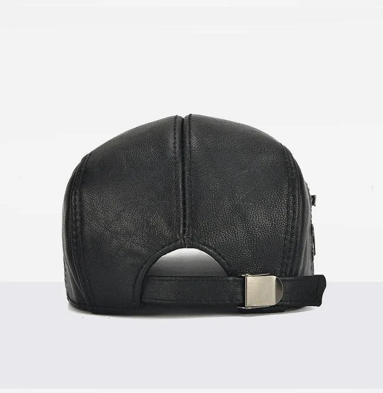 Marke Qualität Newsboy Hut Rindsleder Echtes Leder Patchwork Solide Ivy Baskenmütze Für Männer