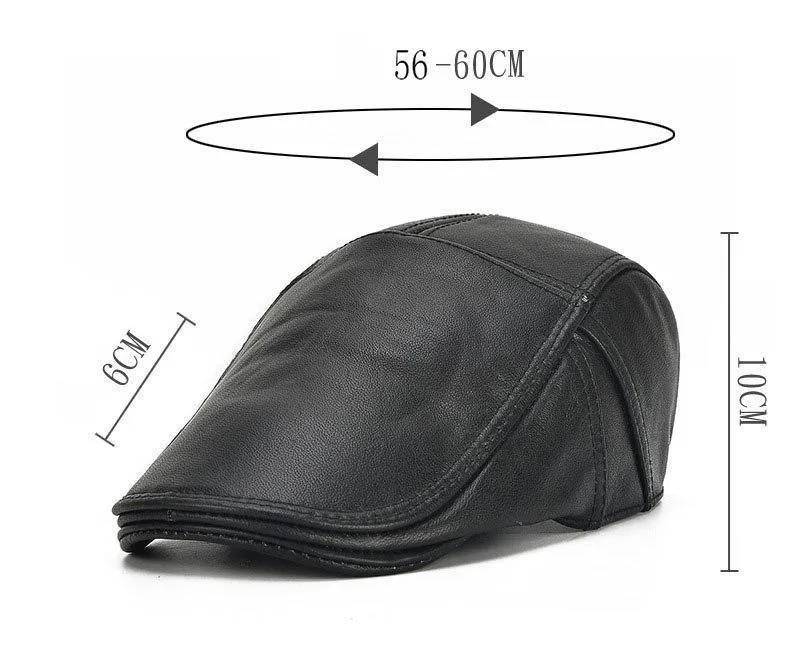 Marke Qualität Newsboy Hut Rindsleder Echtes Leder Patchwork Solide Ivy Baskenmütze Für Männer