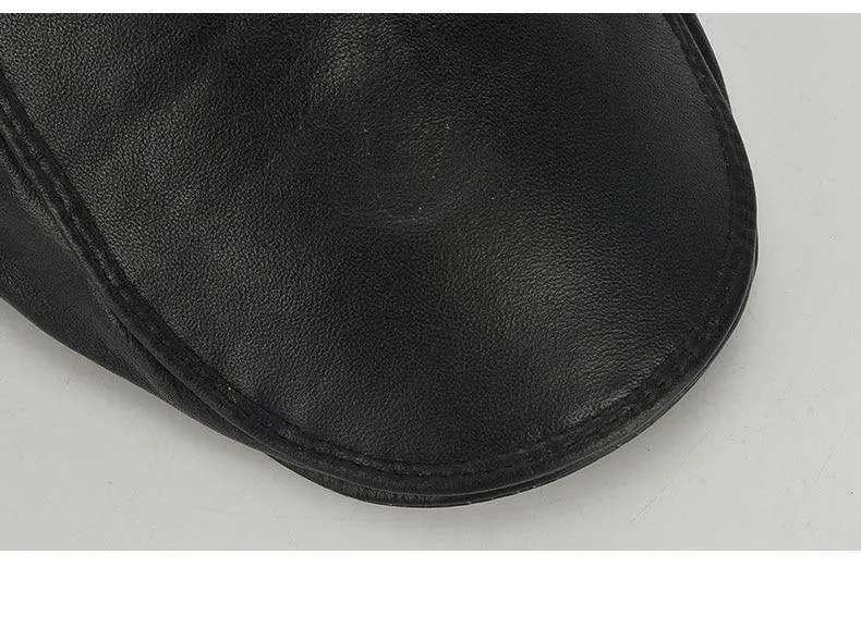 Marke Qualität Newsboy Hut Rindsleder Echtes Leder Patchwork Solide Ivy Baskenmütze Für Männer