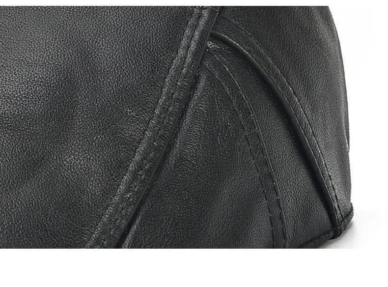 Marke Qualität Newsboy Hut Rindsleder Echtes Leder Patchwork Solide Ivy Baskenmütze Für Männer