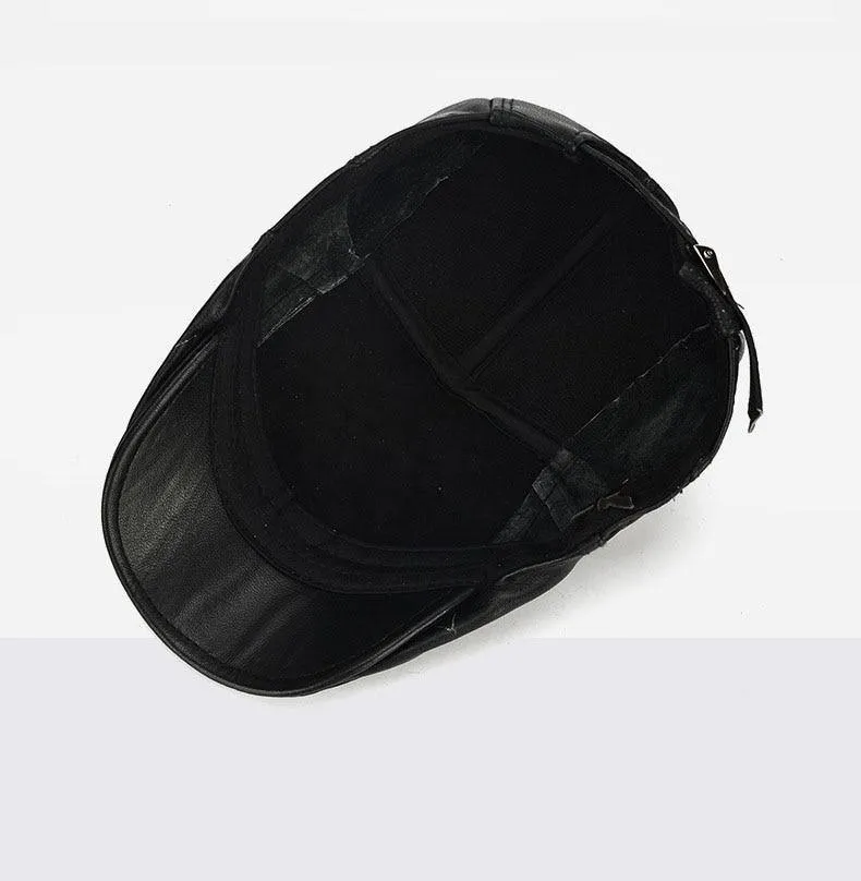 Marke Qualität Newsboy Hut Rindsleder Echtes Leder Patchwork Solide Ivy Baskenmütze Für Männer