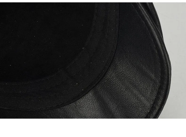Marke Qualität Newsboy Hut Rindsleder Echtes Leder Patchwork Solide Ivy Baskenmütze Für Männer
