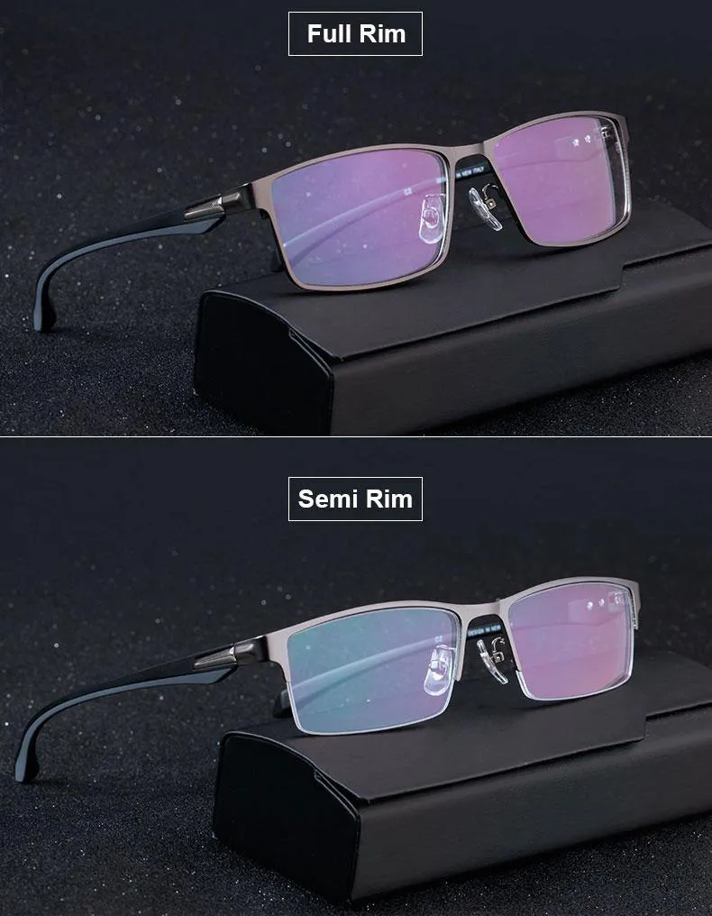 Brillengestell für Herren Eyewear Flexible Tempel Beine IP Galvanik Legierungsmaterial, Vollrand und Halbrand