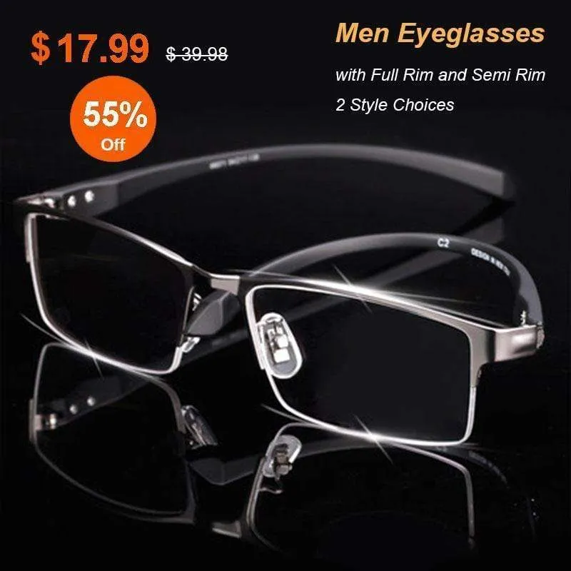 Brillengestell für Herren Eyewear Flexible Tempel Beine IP Galvanik Legierungsmaterial, Vollrand und Halbrand