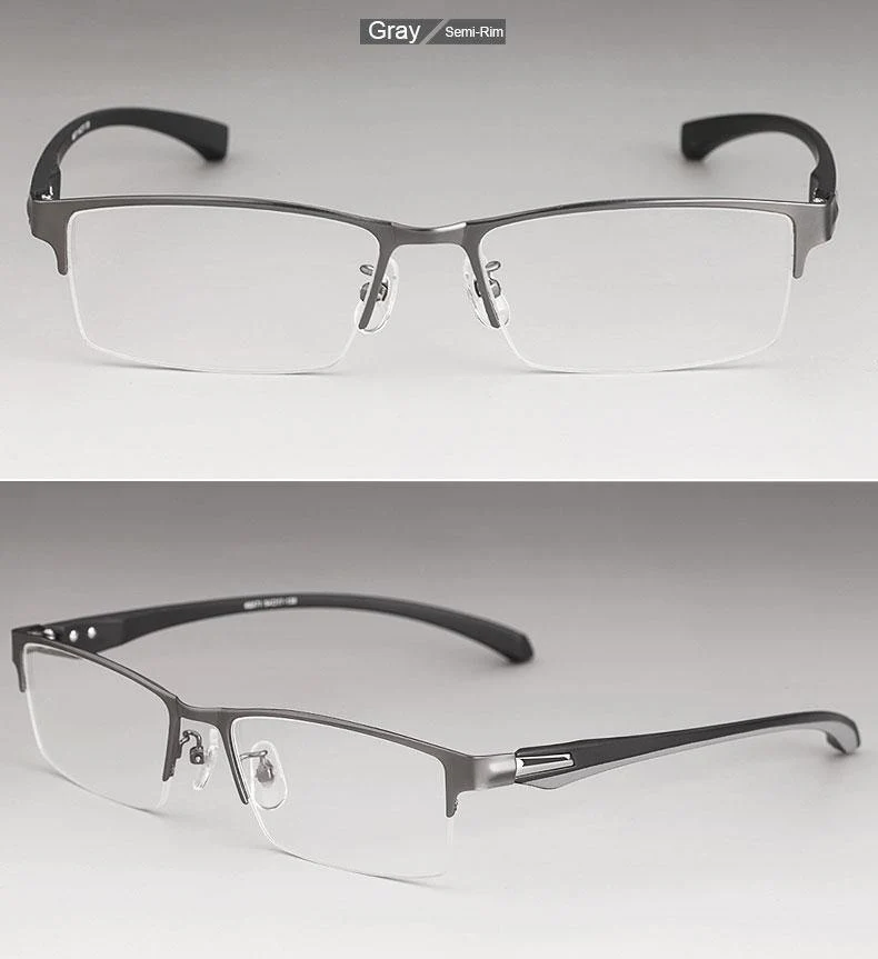 Brillengestell für Herren Eyewear Flexible Tempel Beine IP Galvanik Legierungsmaterial, Vollrand und Halbrand