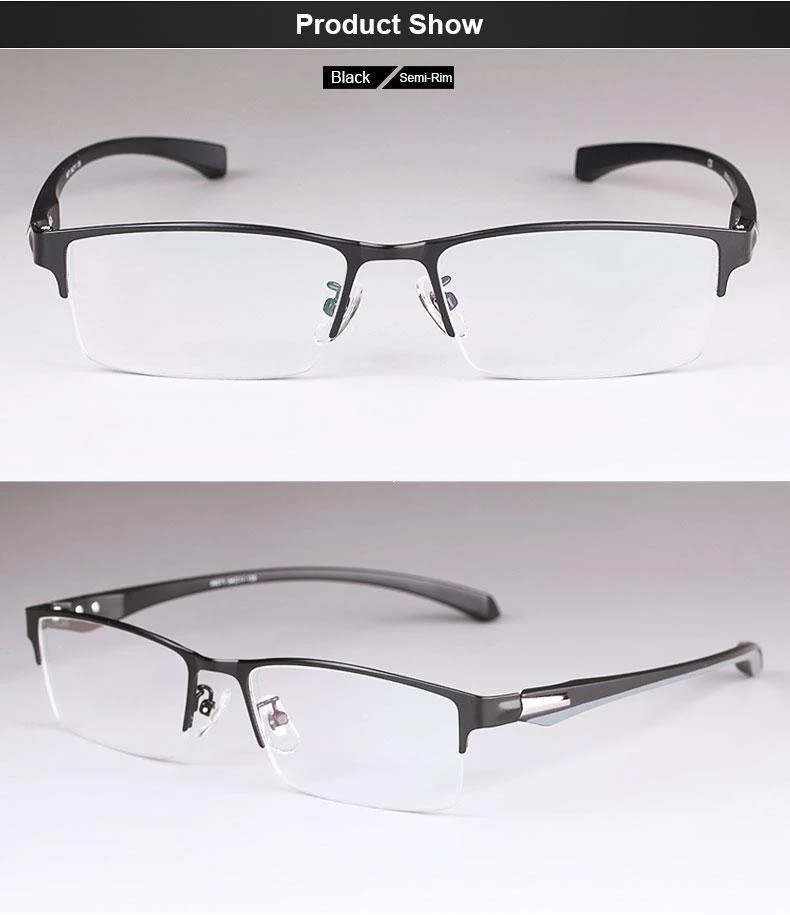 Brillengestell für Herren Eyewear Flexible Tempel Beine IP Galvanik Legierungsmaterial, Vollrand und Halbrand