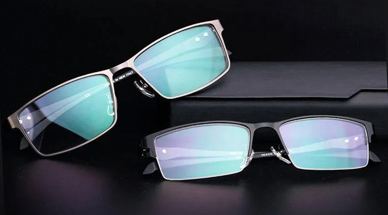 Brillengestell für Herren Eyewear Flexible Tempel Beine IP Galvanik Legierungsmaterial, Vollrand und Halbrand