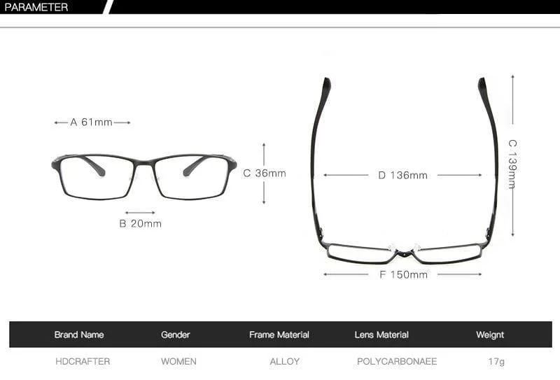 TR90 17g Leichter Brillenrahmen Myopia Hyperopia Korrektionsbrillen Rahmen Lesen Klarglasrahmen Herren