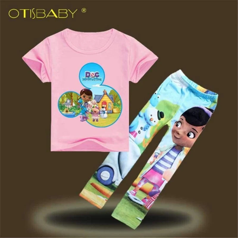 Baumwolle T-Shirts Leggings für Mädchen Blumen Hosen für Mädchen Kinder Cartoon Tinycottons Leginsy Kinder Sportanzug