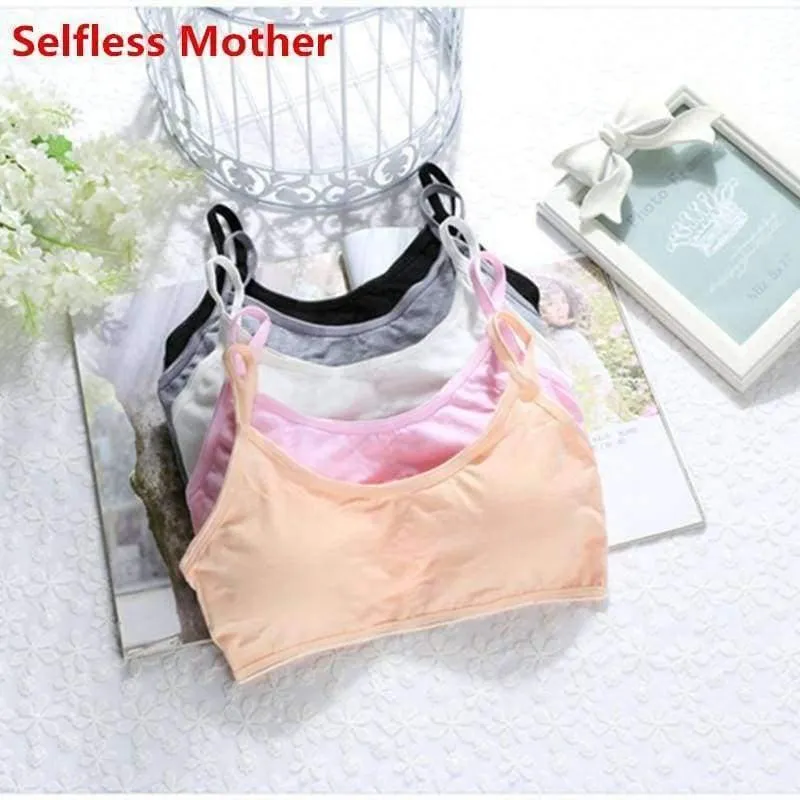 Xnumxpcs / lot kind baumwolle bh für junge mädchen kinder teenager underwear drahtlose kleine ausbildung pubertät bhs unterwäsche kleidung