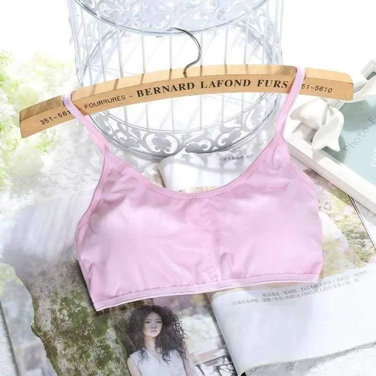 Xnumxpcs / lot kind baumwolle bh für junge mädchen kinder teenager underwear drahtlose kleine ausbildung pubertät bhs unterwäsche kleidung