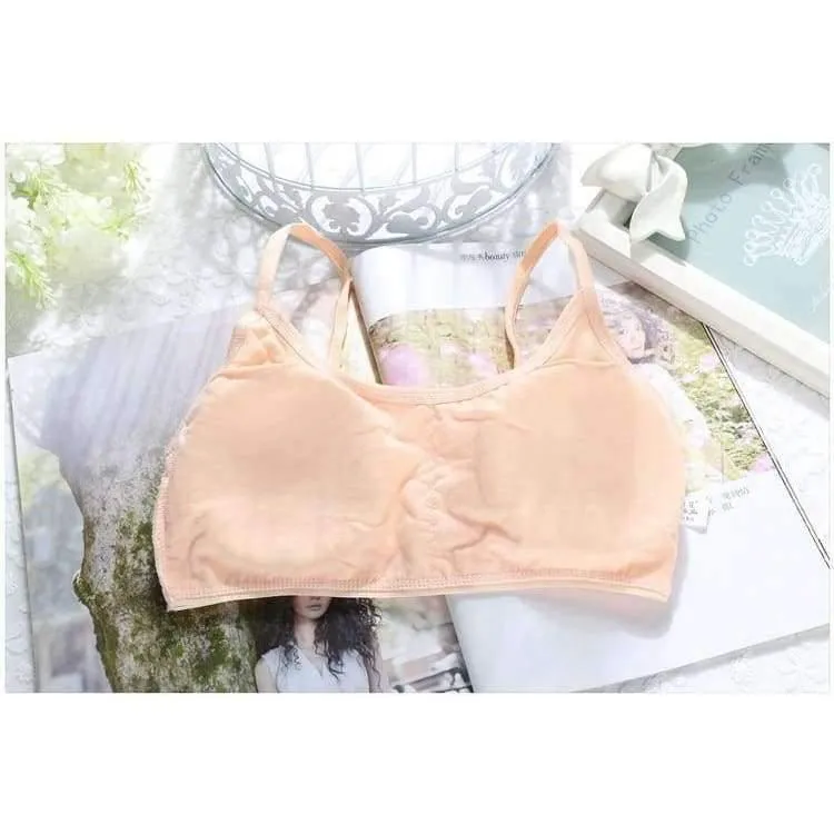 Xnumxpcs / lot kind baumwolle bh für junge mädchen kinder teenager underwear drahtlose kleine ausbildung pubertät bhs unterwäsche kleidung