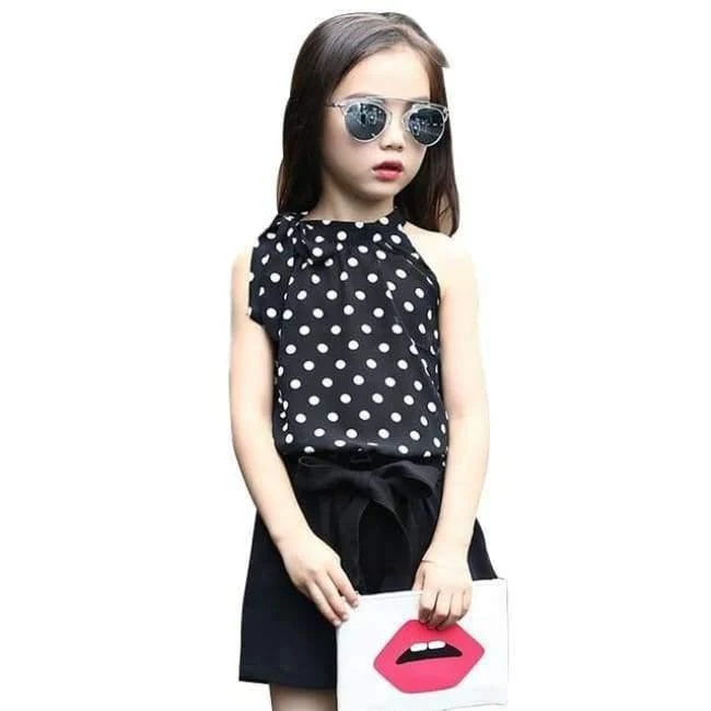 Teenager Mädchen Kleidung Sets Sommer Mädchen Kleidung Chiffon Ärmelloses Top + Shorts Gedruckt Muster Kinder Kleidung Kinder Kleidung