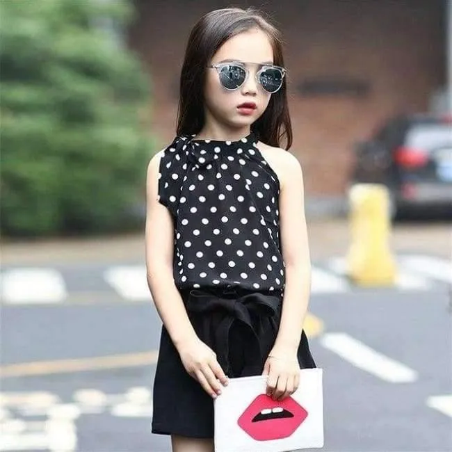 Teenager Mädchen Kleidung Sets Sommer Mädchen Kleidung Chiffon Ärmelloses Top + Shorts Gedruckt Muster Kinder Kleidung Kinder Kleidung