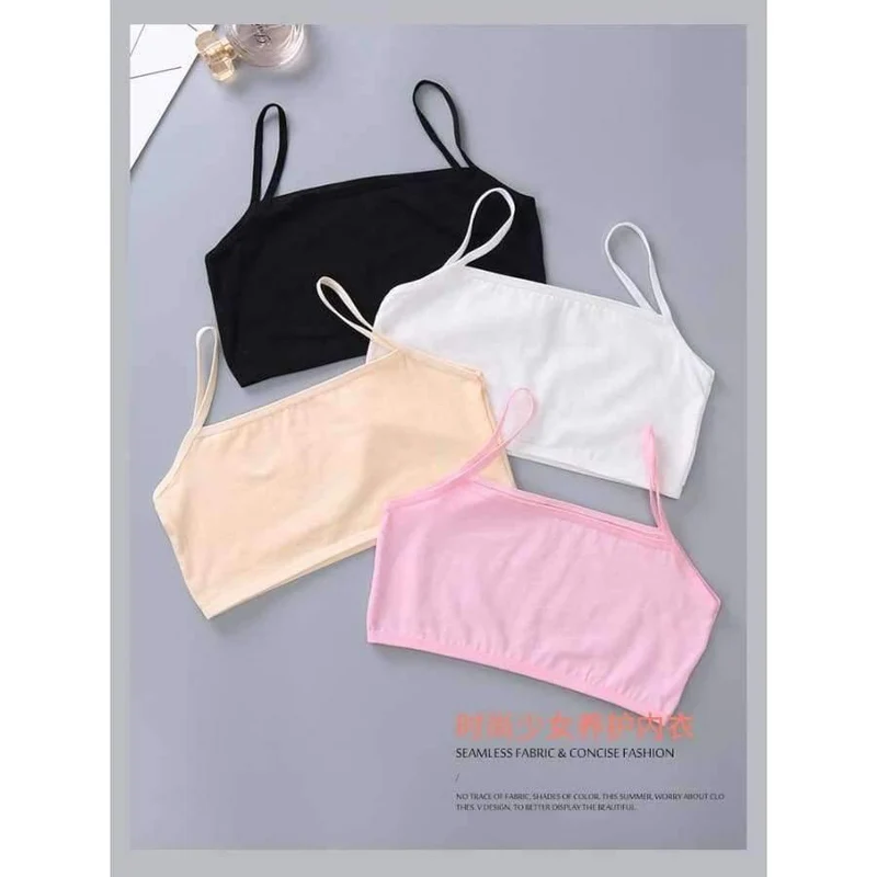 4pcs / Lot jugendlich Mädchen-Trägershirt-Jugendkind-weiche Baumwollunterwäsche-Trainings-BH-Kleidung 10 12 14 16