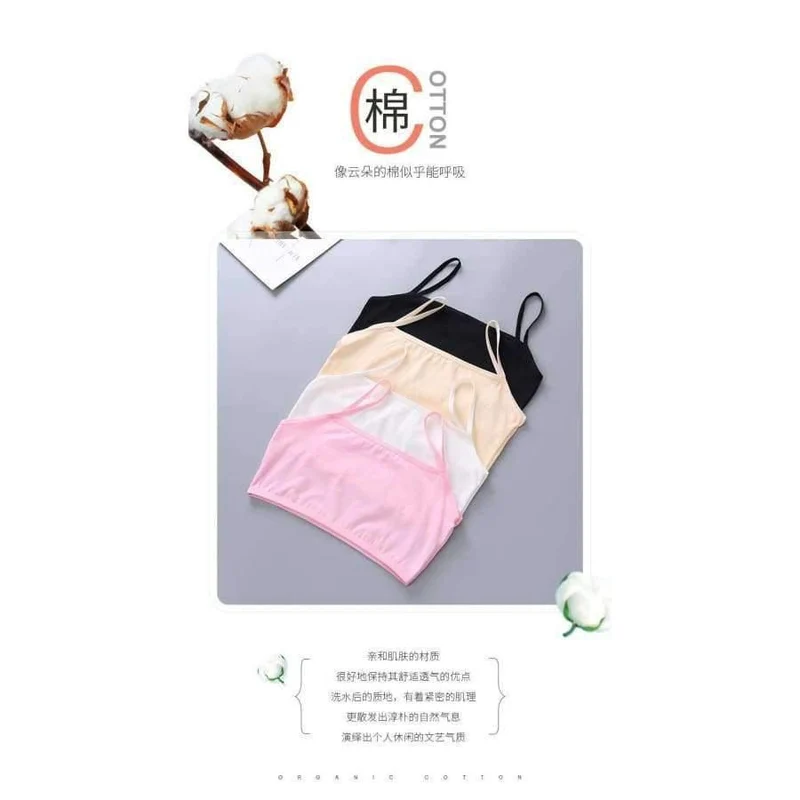 4pcs / Lot jugendlich Mädchen-Trägershirt-Jugendkind-weiche Baumwollunterwäsche-Trainings-BH-Kleidung 10 12 14 16
