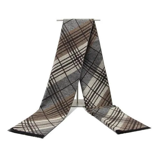 Männer Schal Baumwolle Quaste Doppel Feine Streifen Plaid Schals Männer Winter Neue Mode Gestreiften Schal für Männer Wraps